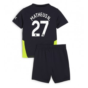 Manchester City Matheus Nunes #27 Dětské Venkovní dres komplet 2024-25 Krátký Rukáv (+ trenýrky)